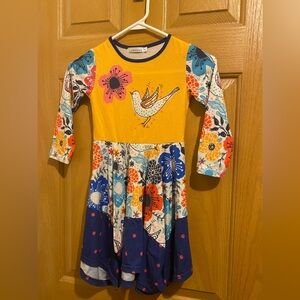 Vibrant Floral Long Sleeve Kids Dress